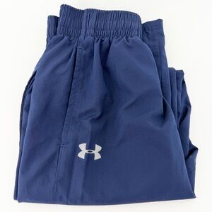 Under Armour Joggers Men’s SMALL Navy Blue Lined LOOSE Heatgear Track Pants